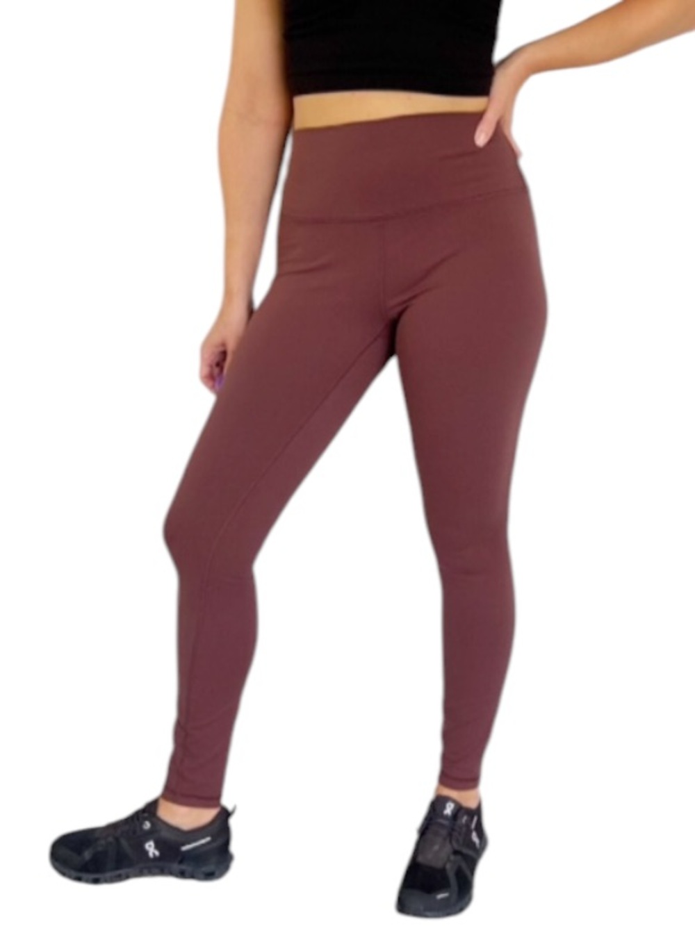 CRZ Yoga dark purple brown high rise full length athletic leggings size large